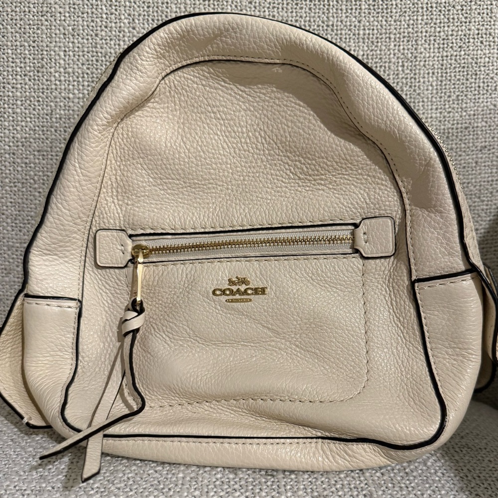 Coach Cream Leather Backpack